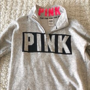 Quarter Zip Pink Sweater